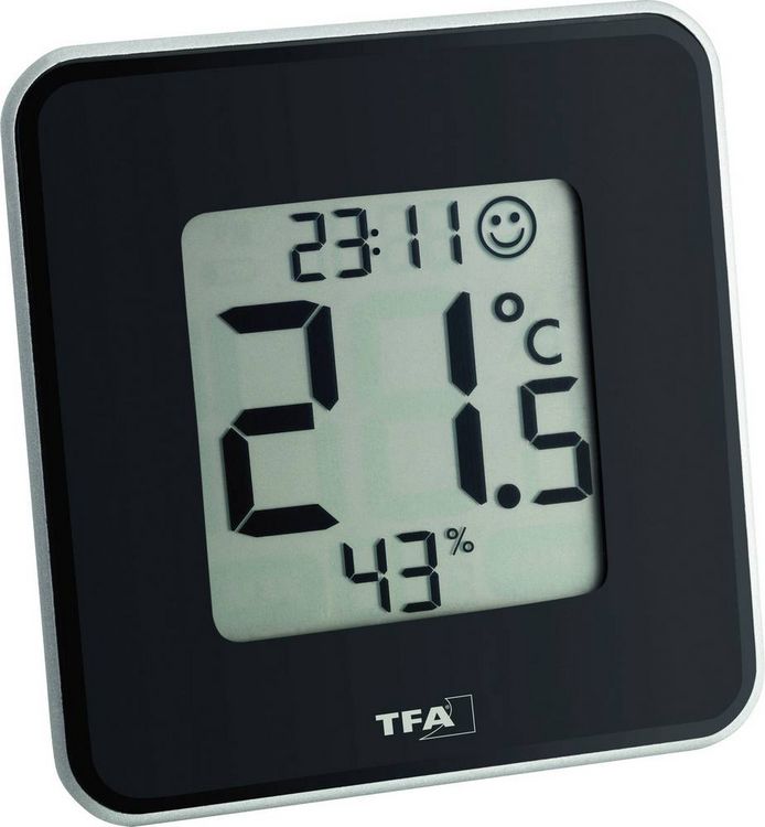 Produktbild: TFA Dostmann Style Thermo-/Hygrometer Schwarz 30.5021.01
