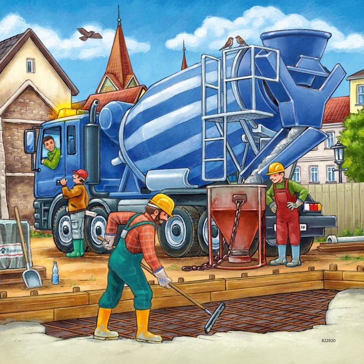 GroBe Baufahrzeuge Puzzle 3 x 49 Teile