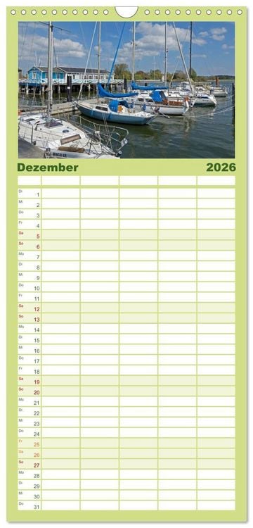 Produktbild: Familienplaner 2026 - Die Schlei - Segelrevier und Naturpark mit 5 Spalten (Wandkalender, 21 x 45 cm) CALVENDO