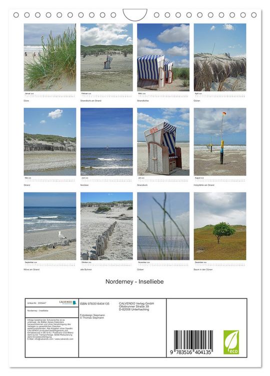 Produktbild: Norderney - Inselliebe (Wandkalender 2026 DIN A4 hoch), CALVENDO Monatskalender