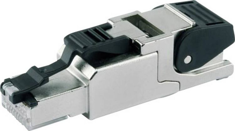 Produktbild: Teleg&auml;rtner 100023040 RJ45 Stecker CAT 6A geschirmt 100023040 Stecker, gerade Polzahl Sensoren 8P8C Metall 1 St.