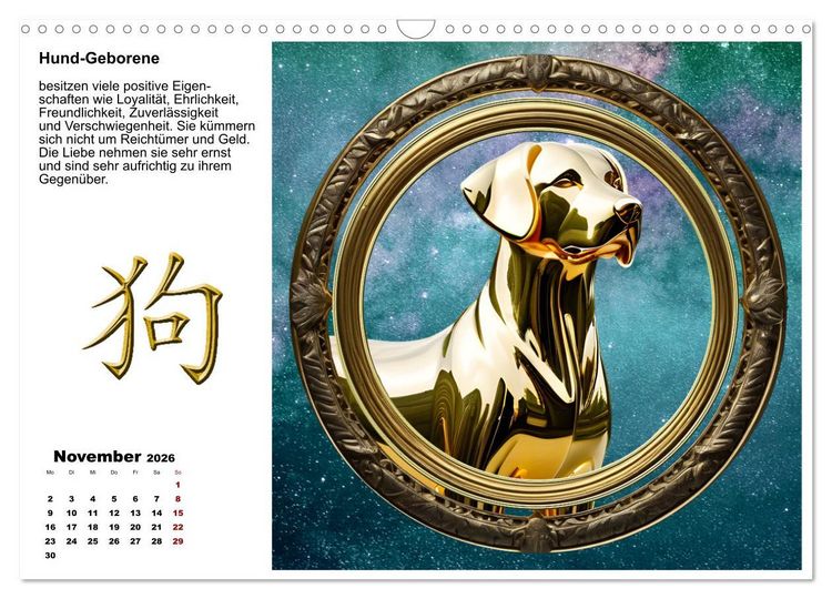 Produktbild: Chinesische Sternzeichen (Wandkalender 2026 DIN A3 quer), CALVENDO Monatskalender