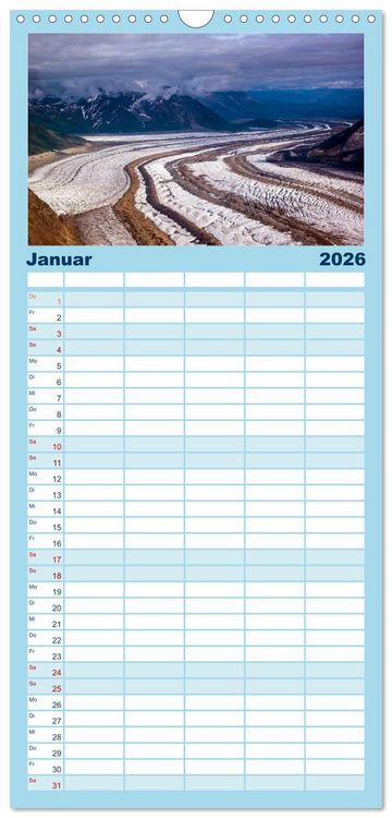 Produktbild: Familienplaner 2026 - Der Alaska Kalender mit 5 Spalten (Wandkalender, 21 x 45 cm) CALVENDO