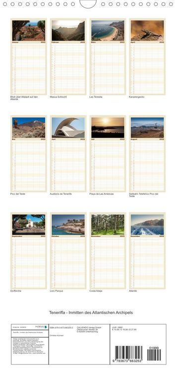 Produktbild: Familienplaner Teneriffa - Inmitten des Atlantischen Archipels (Wandkalender 2022 , 21 cm x 45 cm, hoch)