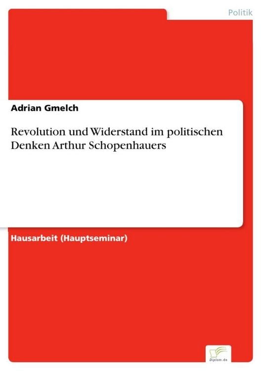 Produktbild: Revolution und Widerstand im politischen Denken Arthur Schopenhauers