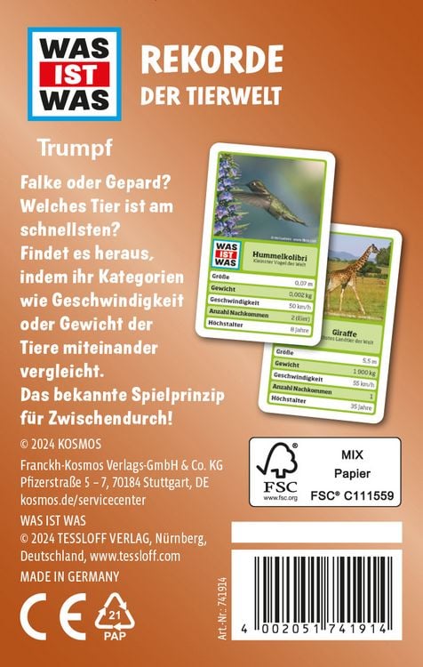 Produktbild: WAS IST WAS Trumpf Rekorde der Tierwelt