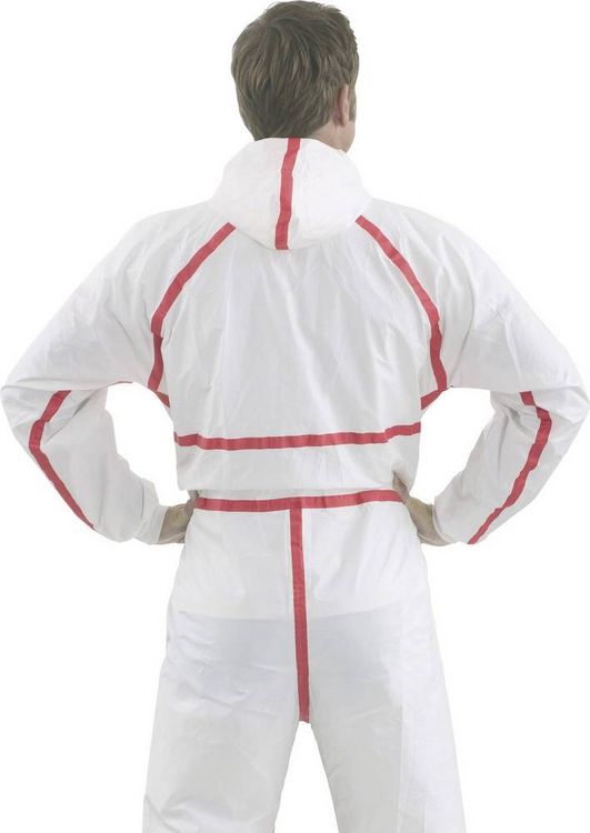 Produktbild: 3M 4565L Schutzanzug Modell 4565 Kleider-Gr&ouml;&szlig;e=L Wei&szlig;, Rot