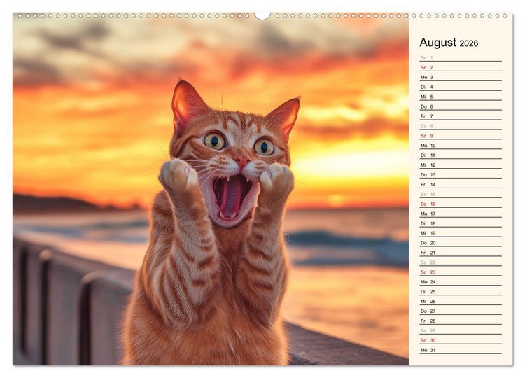 Produktbild: Katzen schaffen Kunst (Wandkalender 2026 DIN A2 quer), CALVENDO Monatskalender