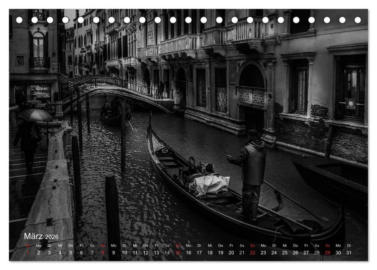 Produktbild: Venedig - Licht und Schatten (Tischkalender 2026 DIN A5 quer), CALVENDO Monatskalender