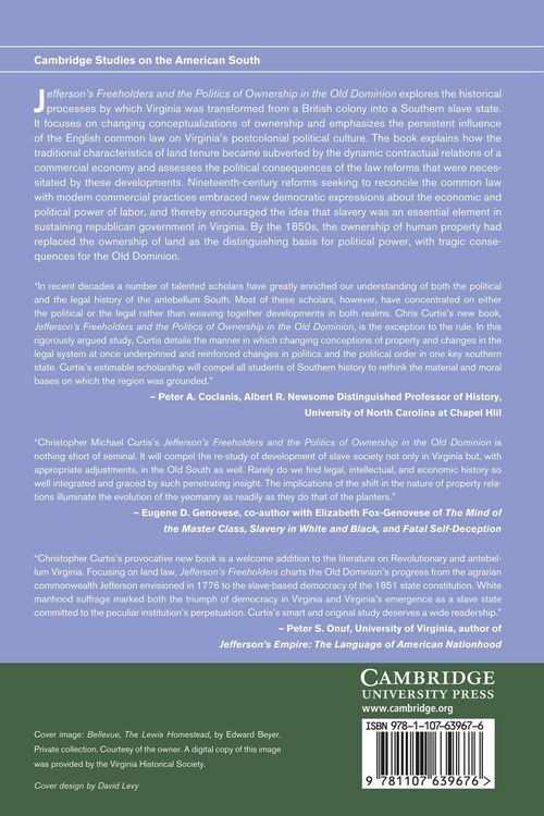 Produktbild: Jefferson's Freeholders and the Politics of Ownership in the Old Dominion