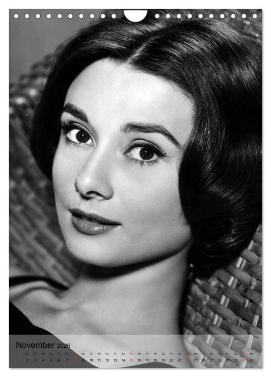 Produktbild: Hollywood-Diva - Audrey Hepburn (Wandkalender 2026 DIN A4 hoch), CALVENDO Monatskalender