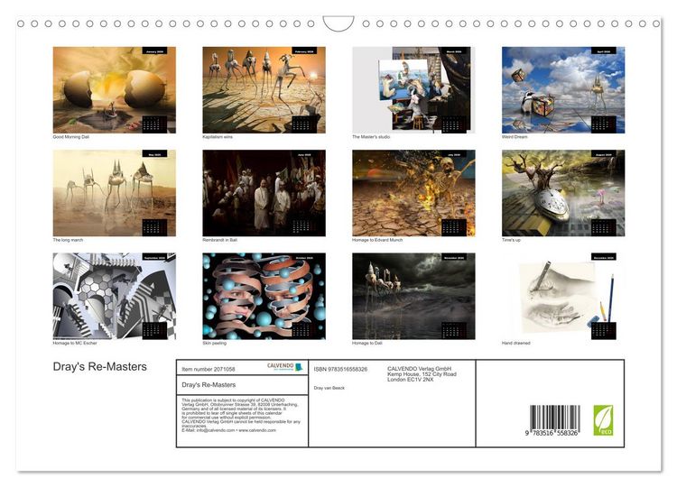 Produktbild: Dray's Re-Masters (Wall Calendar 2026 DIN A3 landscape), CALVENDO 12 Month Wall Calendar
