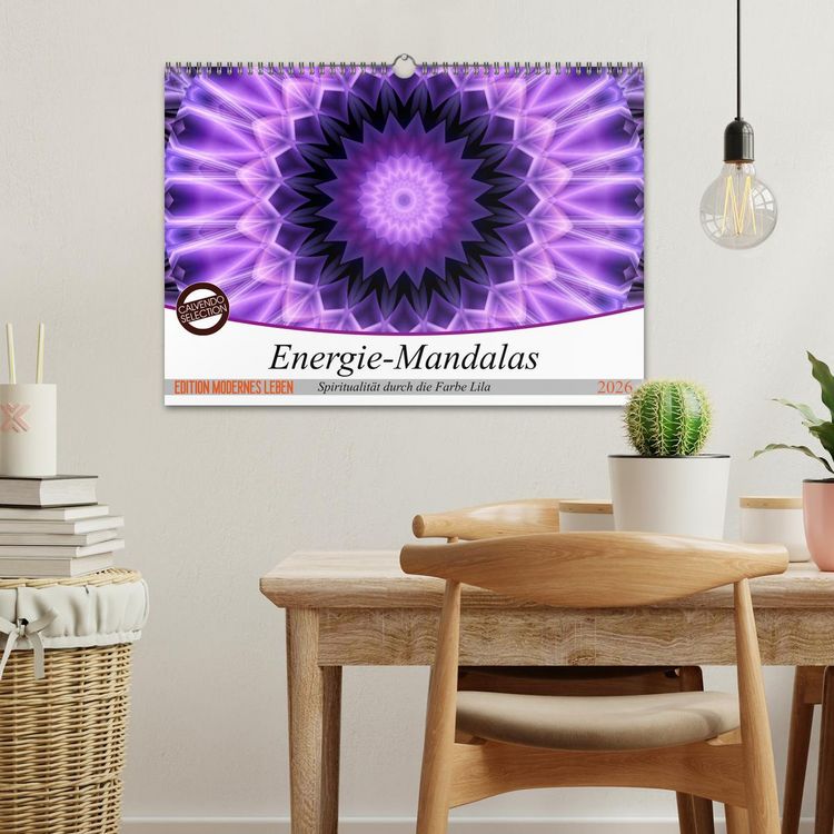 Produktbild: Energie - Mandalas, Spiritualit&auml;t durch die Farbe Lila (Wandkalender 2026 DIN A3 quer), CALVENDO Monatskalender