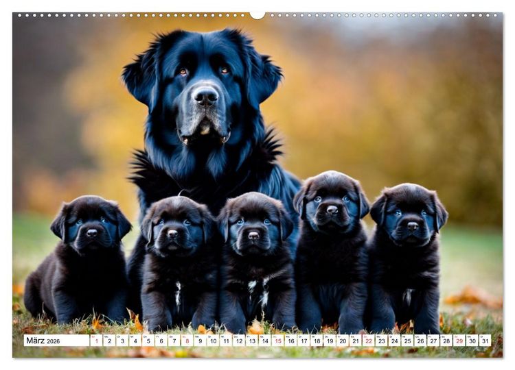 Produktbild: Neufundl&auml;nder - Liebenswerte B&auml;ren (hochwertiger Premium Wandkalender 2026 DIN A2 quer), Kunstdruck in Hochglanz