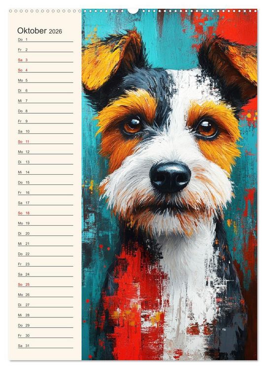 Produktbild: Hundegesichter. Kunstvolle Hundeportraits im modernen Painting-Stil (hochwertiger Premium Wandkalender 2026 DIN A2 hoch), Kunstdruck in Hochglanz