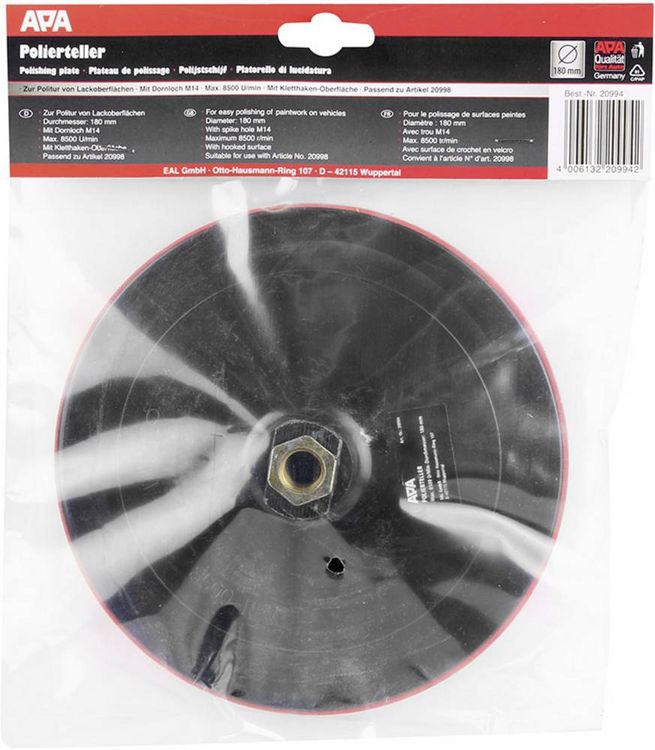 Produktbild: APA Polierteller &Oslash; 180mm 20994 Zubeh&ouml;rsatz 18mm