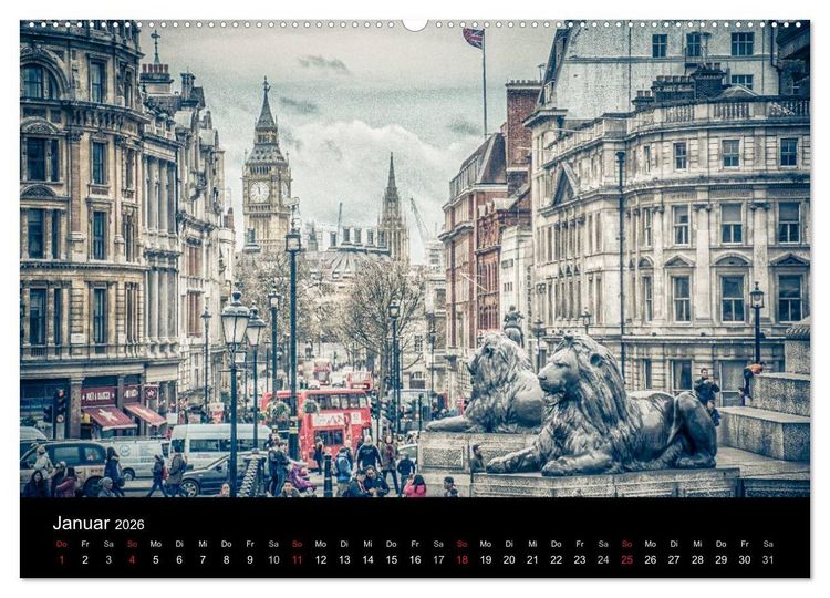 Produktbild: London an der Themse (Wandkalender 2026 DIN A2 quer), CALVENDO Monatskalender