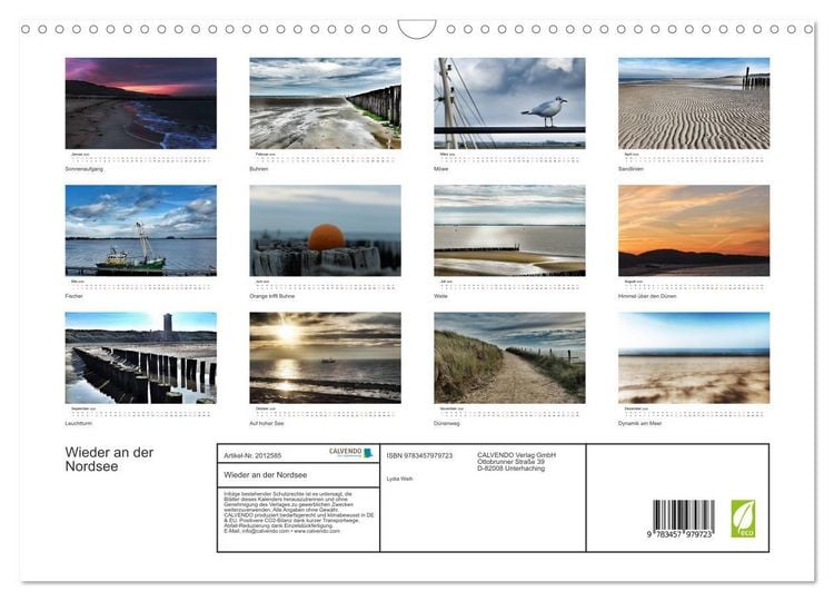 Produktbild: Wieder an der Nordsee (Wandkalender 2026 DIN A3 quer), CALVENDO Monatskalender