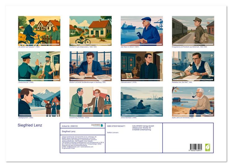 Produktbild: Siegfried Lenz (Wandkalender 2026 DIN A2 quer), CALVENDO Monatskalender