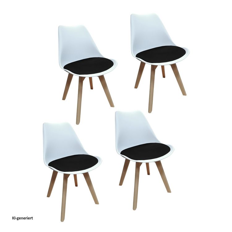 Produktbild: HTI-Living 4er Set Design-St&uuml;hle mit Sitzpolster 4er Set Design-St&uuml;hle mit Sitzpolster