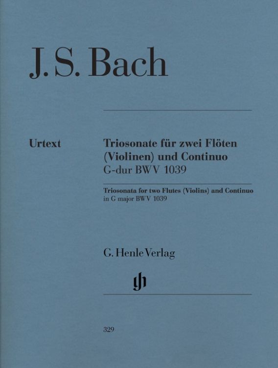 Bild vom Artikel Johann Sebastian Bach - Triosonate G-dur BWV 1039 für zwei Flöten und Continuo, mit rekonstruierter Fassung für zwei Violinen vom Autor Johann Sebastian Bach