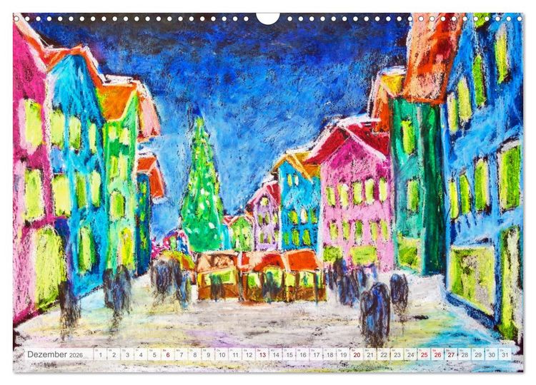 Produktbild: Oberbayern in Farbe - Gemalte Bilder vom Alpenrand (Wandkalender 2026 DIN A3 quer), CALVENDO Monatskalender