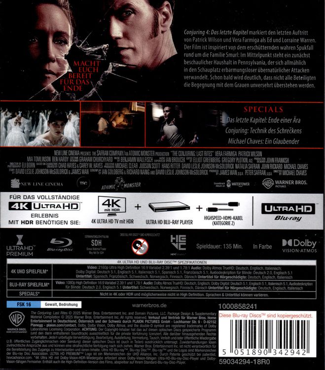 Produktbild: The Conjuring 4: Das letzte Kapitel (4K Ultra HD+Blu-ray)