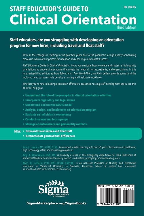 Produktbild: Staff Educator's Guide to Clinical Orientation, Third Edition