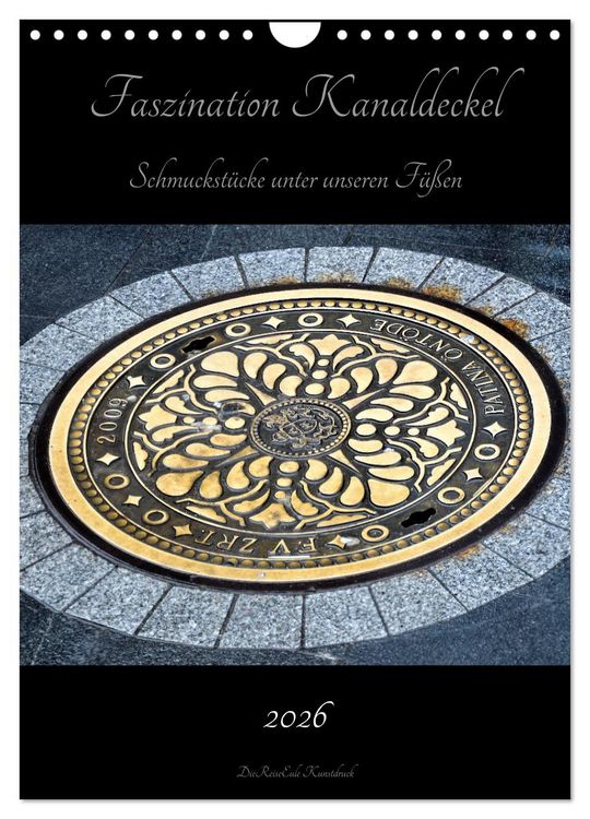 Produktbild: Faszination Kanaldeckel (Wandkalender 2026 DIN A4 hoch), CALVENDO Monatskalender