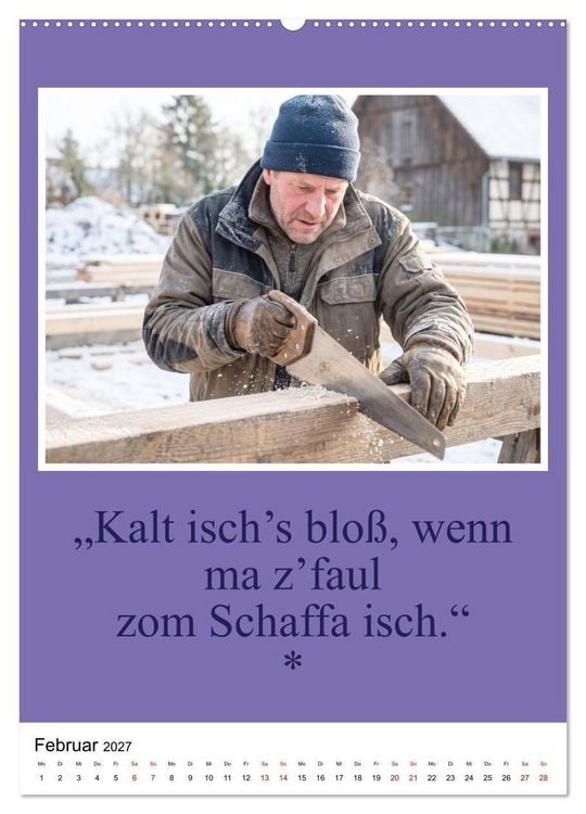 Produktbild: Schw&auml;bische Mundart - A Brezl ohne Salz isch wie a Dag ohne Bruddla (hochwertiger Premium Wandkalender 2027 DIN A2 hoch), Kunstdruck in Hochglanz