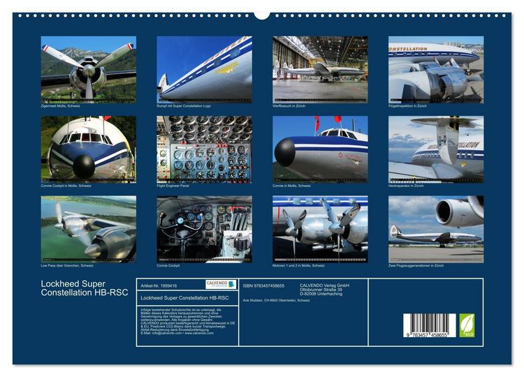 Produktbild: Lockheed Super Constellation HB-RSC (hochwertiger Premium Wandkalender 2026 DIN A2 quer), Kunstdruck in Hochglanz