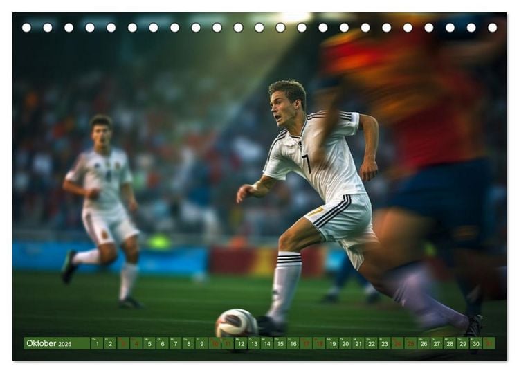 Produktbild: Fu&szlig;ball - Dynamik am Ball (Tischkalender 2026 DIN A5 quer), CALVENDO Monatskalender