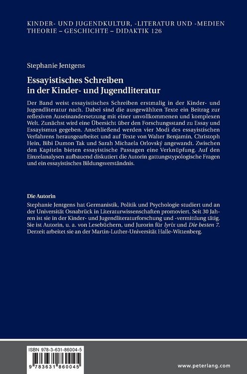 Produktbild: Essayistisches Schreiben in der Kinder- und Jugendliteratur