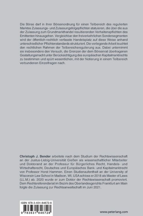 Produktbild: B&ouml;rsenautonome Rechtsetzung in Teilbereichen des regulierten Marktes