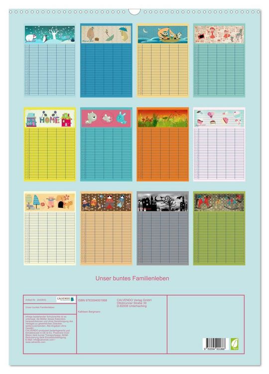 Produktbild: Unser buntes Familienleben (Wandkalender 2027 DIN A2 hoch), CALVENDO Monatskalender