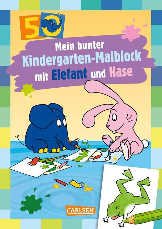 Produktbild: Mein bunter Kindergarten-Malblock mit Elefant und Hase