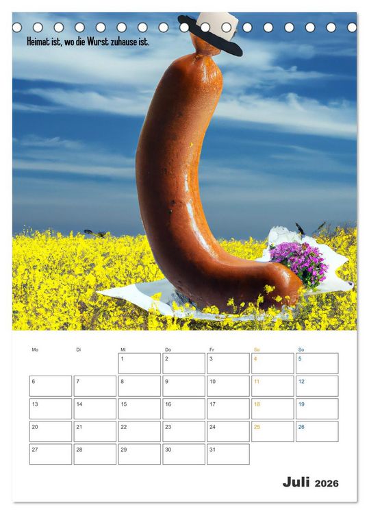 Produktbild: Ist mir Wurst Kalender (Tischkalender 2026 DIN A5 hoch), CALVENDO Monatskalender