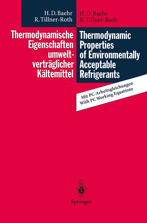 Produktbild: Thermodynamische Eigenschaften umweltvertr&auml;glicher K&auml;ltemittel / Thermodynamic Properties of Environmentally Acceptable Refrigerants