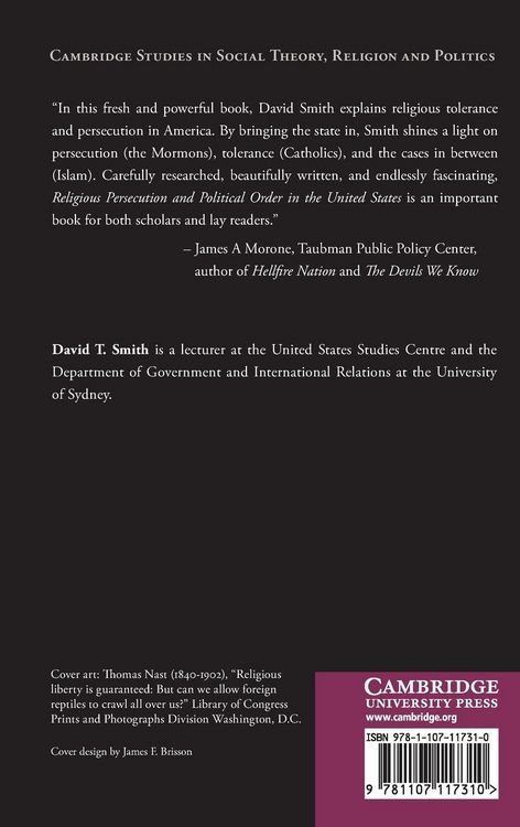 Produktbild: Religious Persecution and Political Order in the United States
