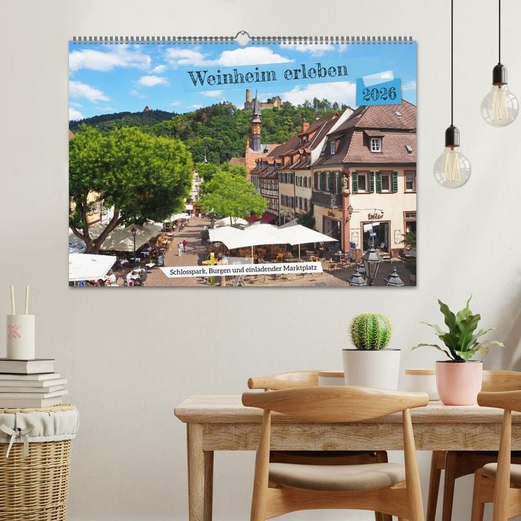 Produktbild: Weinheim erleben Schlosspark, Burgen und einladender Marktplatz (Wandkalender 2026 DIN A2 quer), CALVENDO Monatskalender