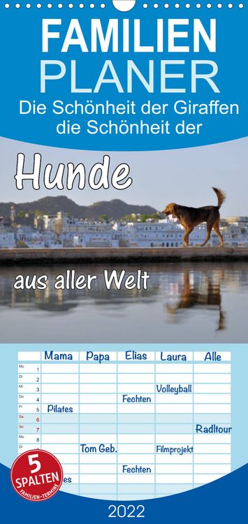 Produktbild: Familienplaner Hunde aus aller Welt (Wandkalender 2022 , 21 cm x 45 cm, hoch)