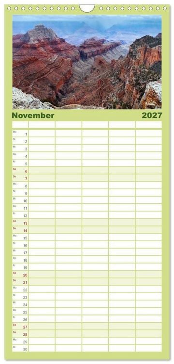 Produktbild: Familienplaner 2027 - Grand Canyon, Nationalpark mit 5 Spalten (Wandkalender, 21 x 45 cm) CALVENDO