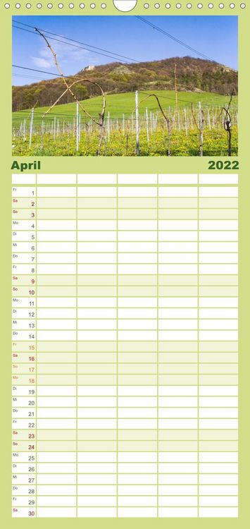Produktbild: Familienplaner Weinberge um Jena (Wandkalender 2022 , 21 cm x 45 cm, hoch)