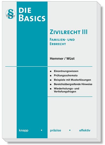Produktbild: Die Basics Zivilrecht III -Familien- und Erbrecht