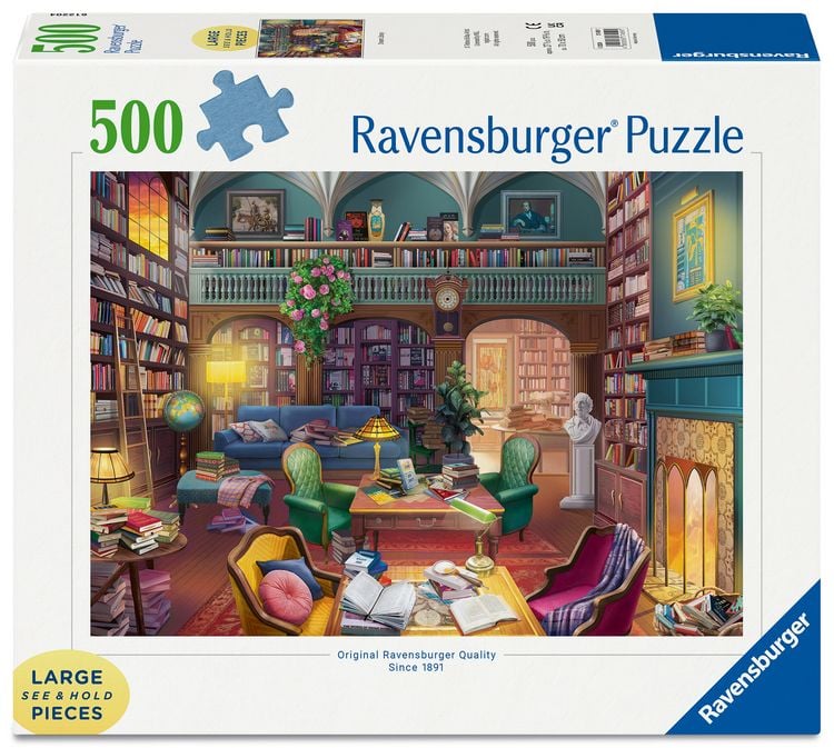 Produktbild: Erwachsenenpuzzle 500 Large Pieces - Magische B&uuml;cherwelt - Puzzlespa&szlig; mit gr&ouml;&szlig;eren Puzzleteilen