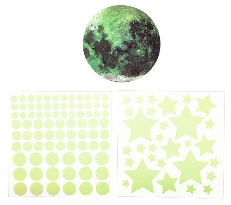 Produktbild: Nachtleuchtende Wandsticker Mond und Sterne
