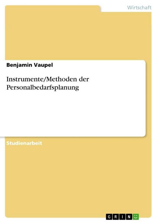 Produktbild: Instrumente/Methoden der Personalbedarfsplanung