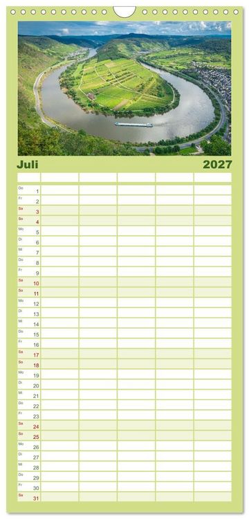 Produktbild: Familienplaner 2027 - Naturwunder - Deutschlands Flussschleifen mit 5 Spalten (Wandkalender, 21 x 45 cm) CALVENDO