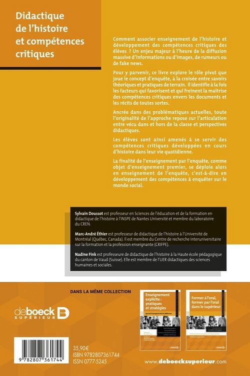 Produktbild: Didactique de histoire et compete