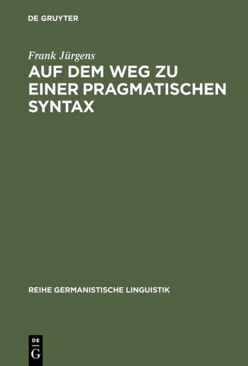 Produktbild: Auf dem Weg zu einer pragmatischen Syntax